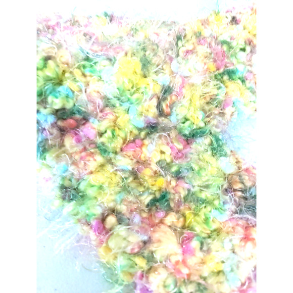 Pastel Winter Scarf Rectangle 54 X 5" Heavy Pink Yeoole Metallic Silver Threads - Picture 5 of 7